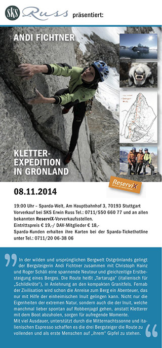 Kletterexpedition in Grönland, Multivisionsvortrag von Andi Fichtner